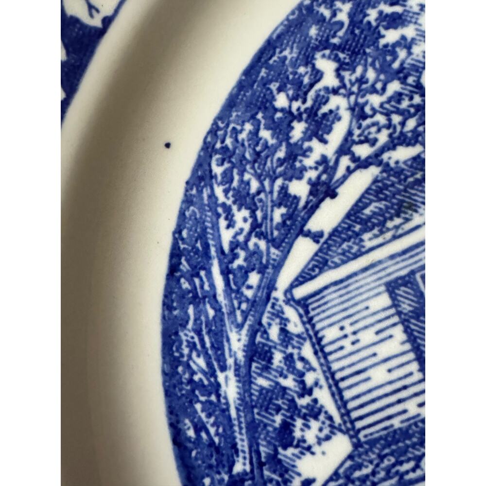 1950 Indiana Territorial Capitol Vincennes Centennial Plate Blue Commemorative - Picture 5 of 6